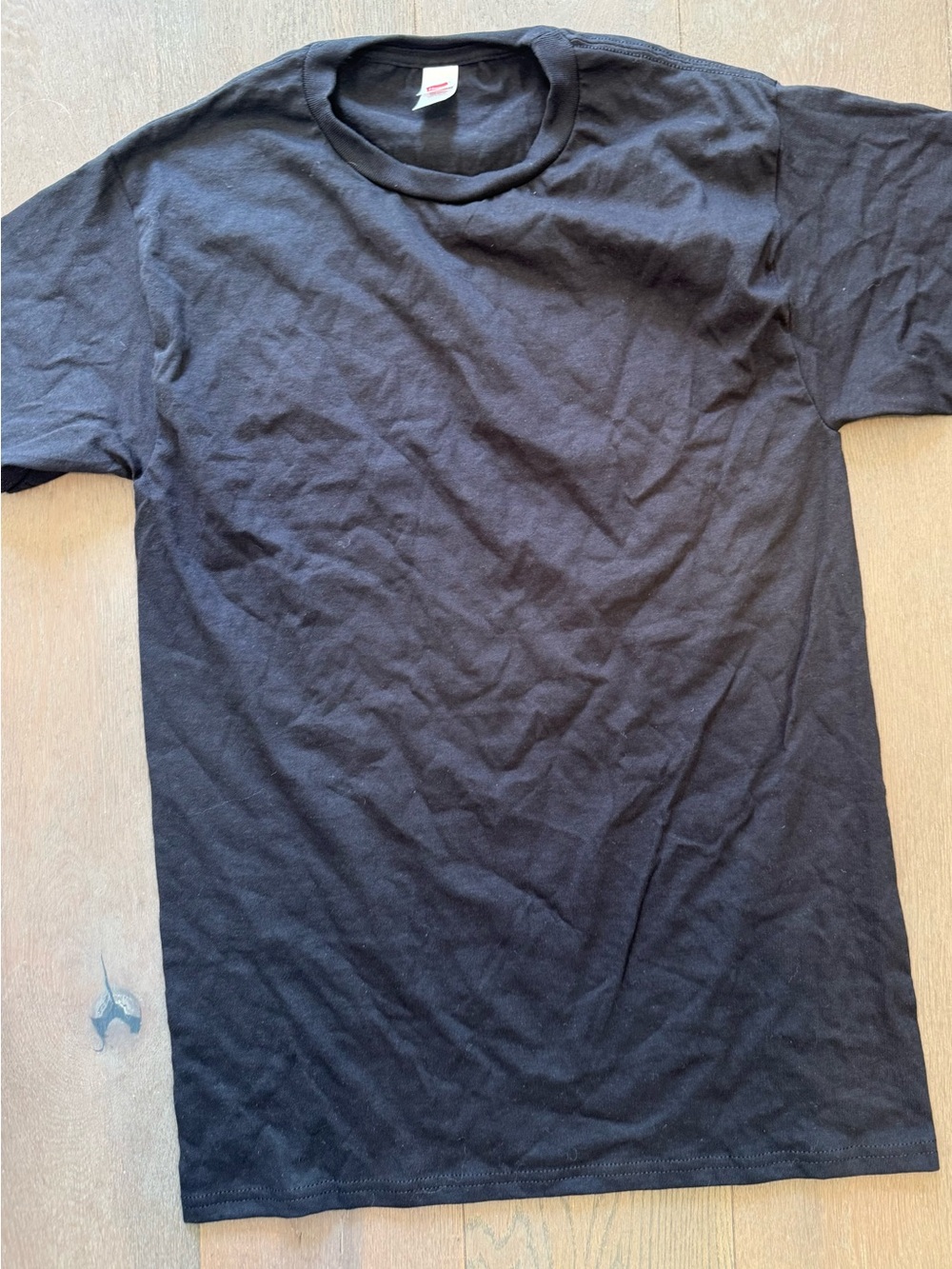 Hanes Black Short Sleeve Crewneck Tee